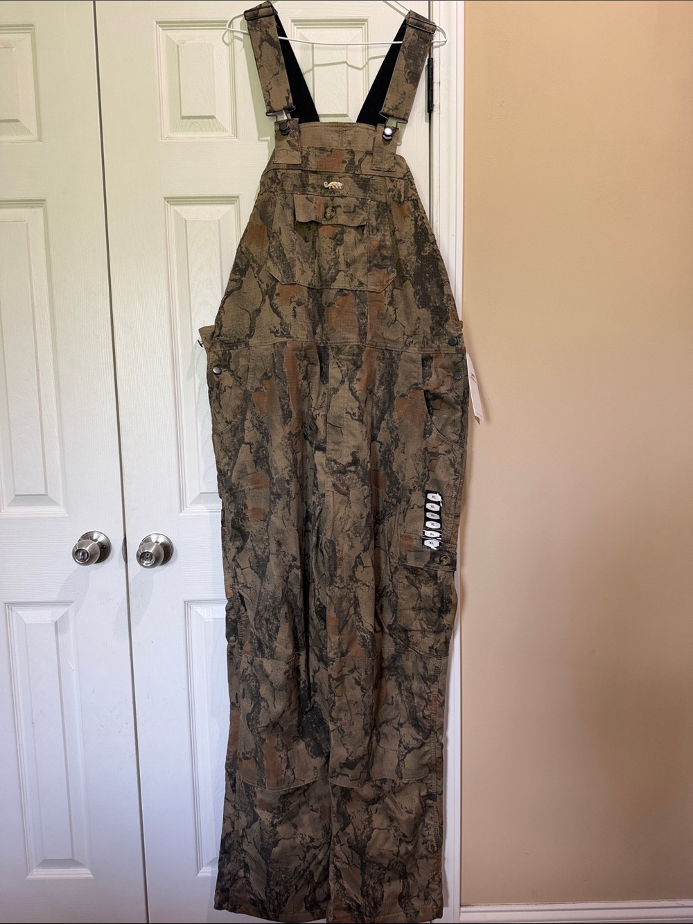 Natural Gear Men's Fleeced Lined Bib Overalls - Brown/Green Camo